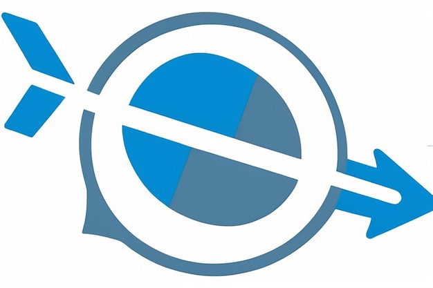 Photo sharp left arrow round stamp icon this flat vector symbol is drawn with blue and gray colors