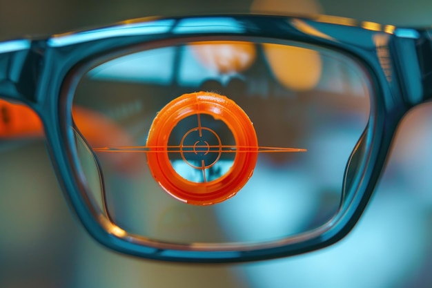 Photo sharp vision in glasses concentration and aiming concept ai generative