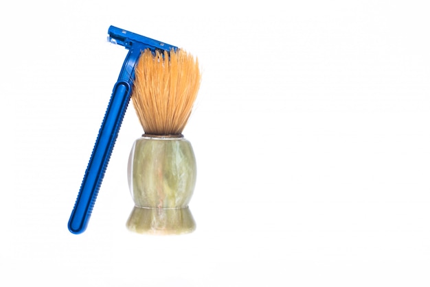 Shaving brush and razor