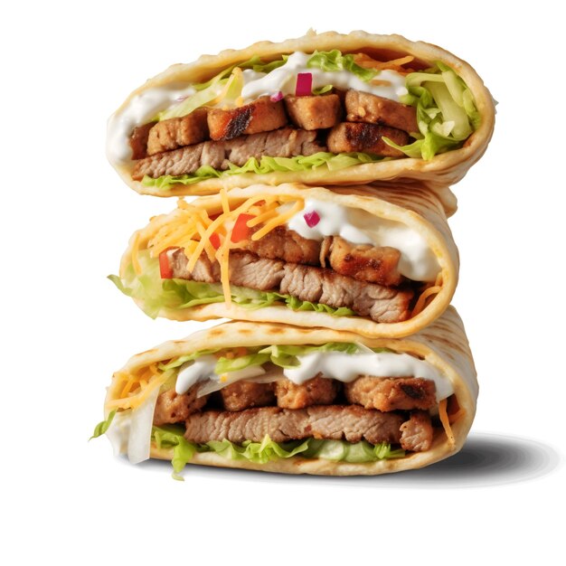 Shawarma Sandwich Isolated on Transparent Background