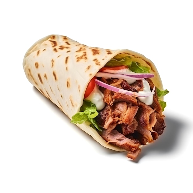 Shawarma Sandwich Isolated on Transparent Background