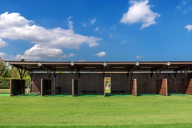 Shed on golf driving range