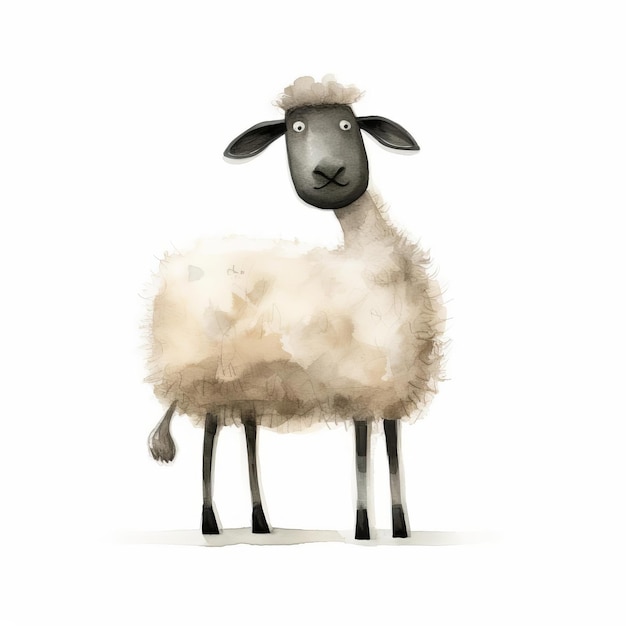 Sheep Art By Jon Klassen Full Body Illustrations On White Isolated Background