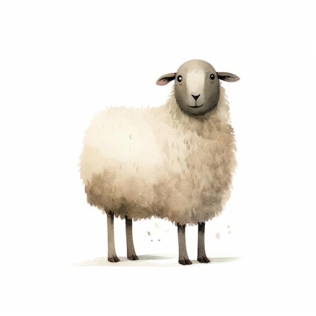 Sheep Art By Jon Klassen Full Body Illustrations On White Isolated Background