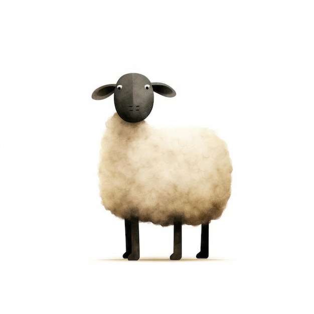 Sheep Art By Jon Klassen Full Body Illustrations On White Isolated Background