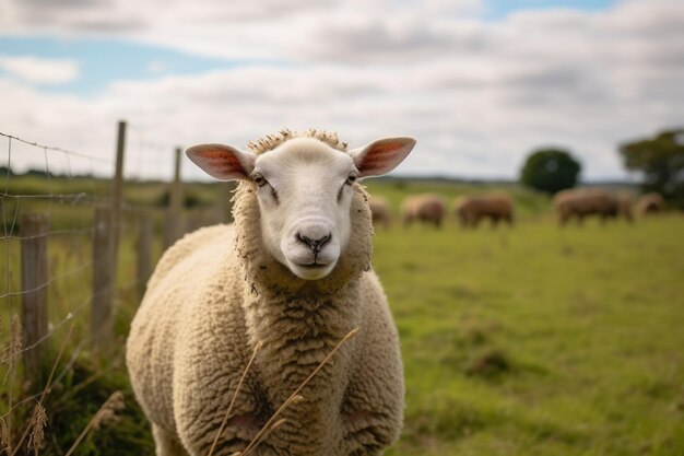 A Sheep on a farm