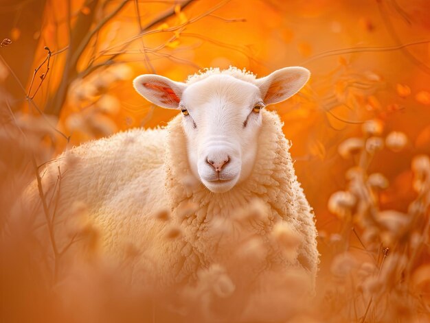 sheep isolated on abstract background