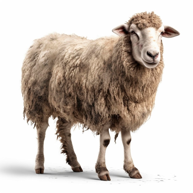 Sheep isolated on white background Generative AI