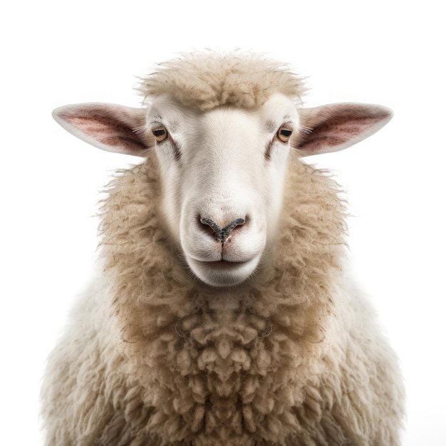 sheep Isolated on white background Generative Ai