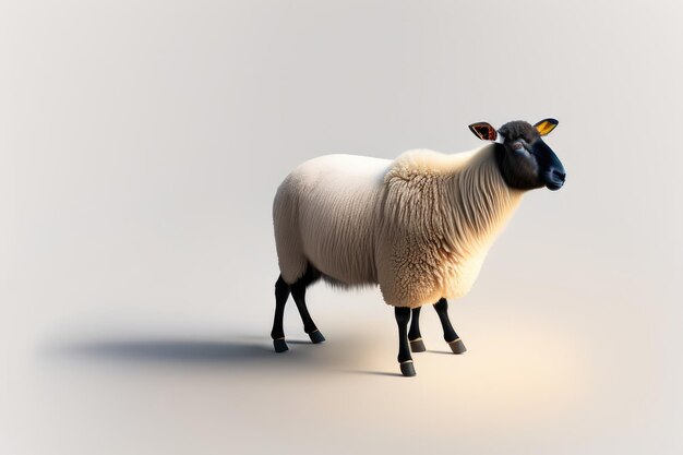 Sheep isolated on white background