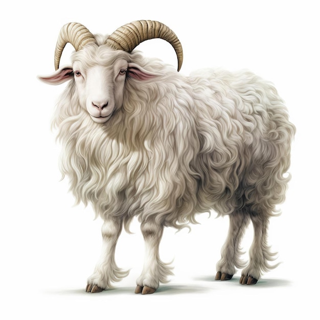 Sheep In The Last Unicorn Full Body On White Background