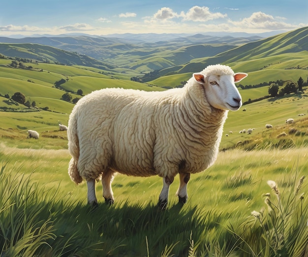 sheep on a meadow