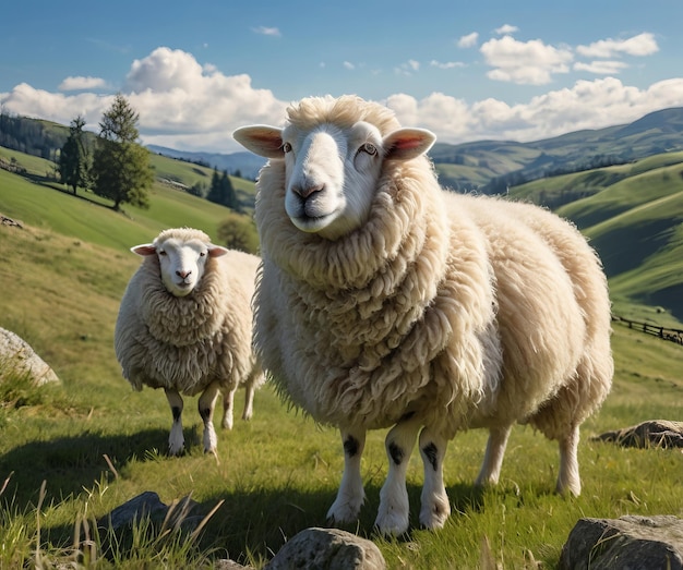 sheep on a meadow