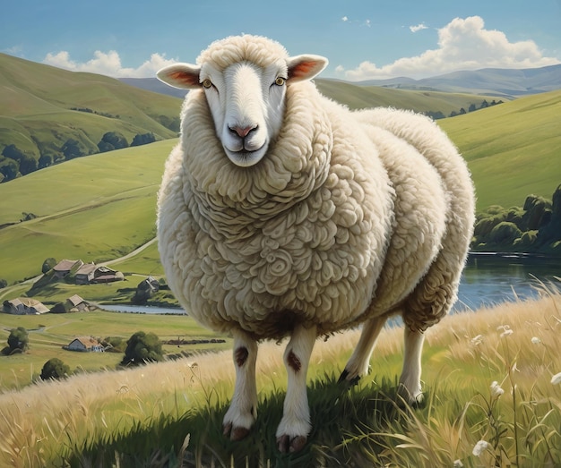 sheep on a meadow