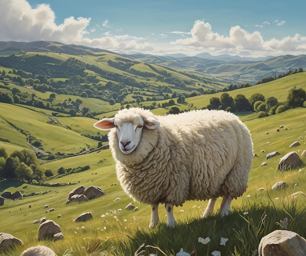 sheep on a meadow