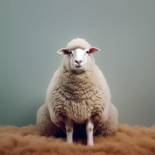 sheep sitting white eid background cinematic composite