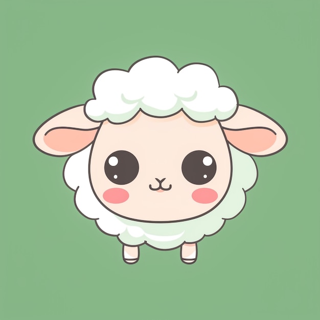 Photo a sheep with a pink face and a green background