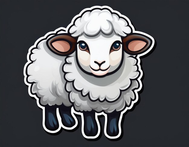 Photo a sheep with a white face and a black background with a tag that says sheep