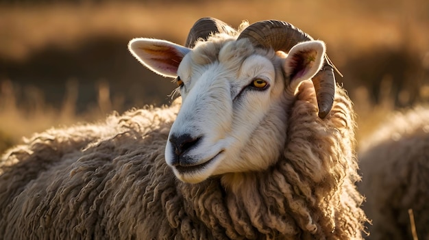 a sheep with a white face and a black nose and a white face