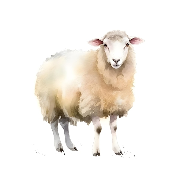 A sheep with a white face and a black nose.