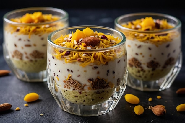 Sheer Khurma in Clear Glass Dessert Cups