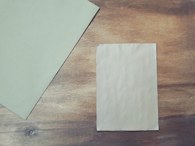 Sheet of paper on a table