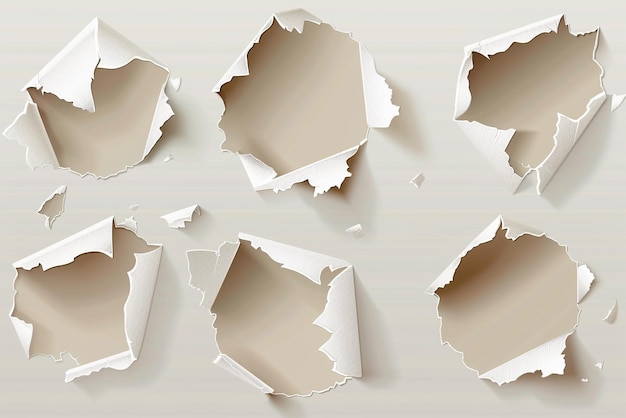 a sheet of paper with a hole in it that has been torn up