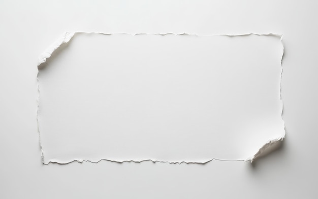 a sheet of paper with a torn edge that has been torn off