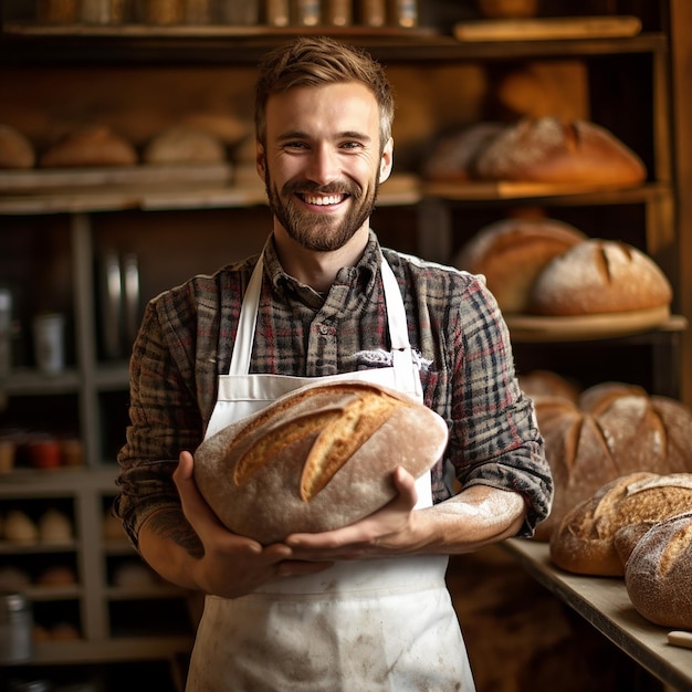 a Sheff holding the big piece of bread