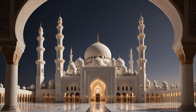 Sheikh Zayed Grand Mosque in the Evening