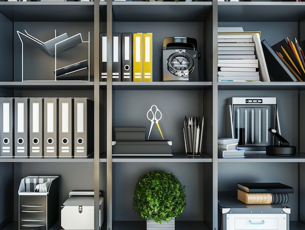 Photo a shelf with books one of which has a watch on it