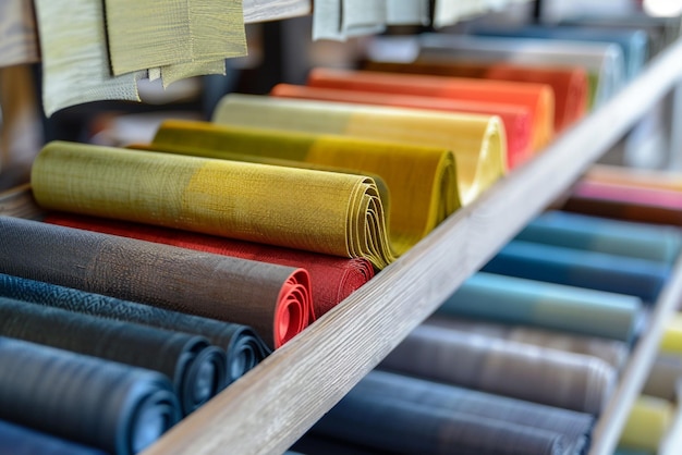 Photo a shelf with different colored towels and a sign that saysart