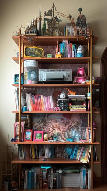 Photo a shelf with a lot of items including a box of tissues and a box of tissues