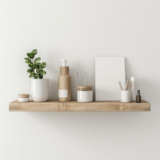 Photo a shelf with a plant and a white box with a plant on it