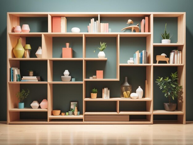 a shelf with plants and pots on it