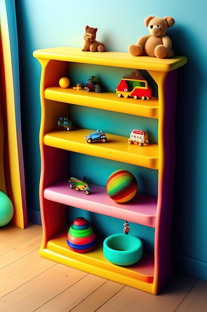 Shelf with toys