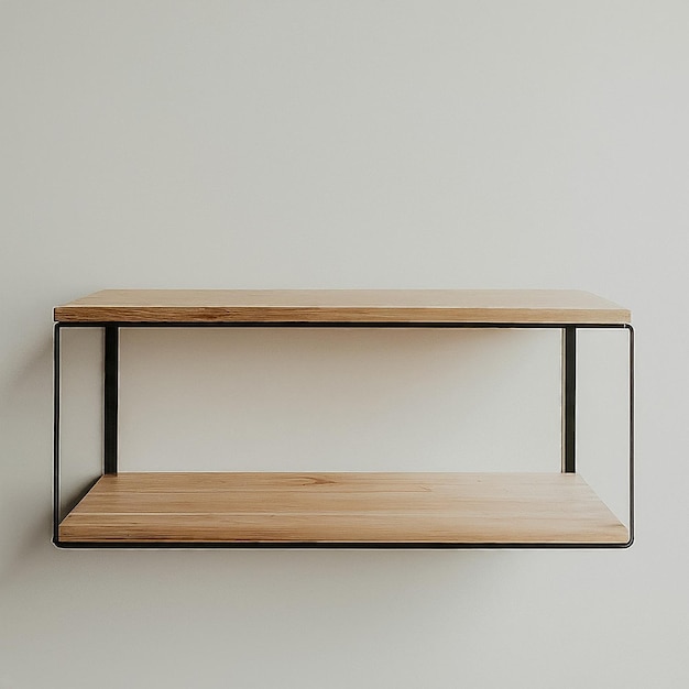 Photo a shelf with a wooden shelf that says quot the bottom shelf quot