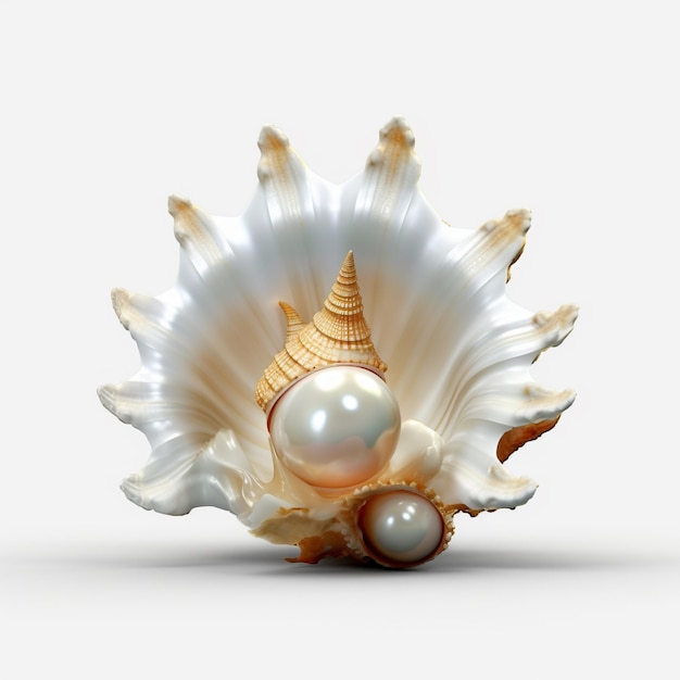 Photo a shell with a shell and a shell with a pointy shell