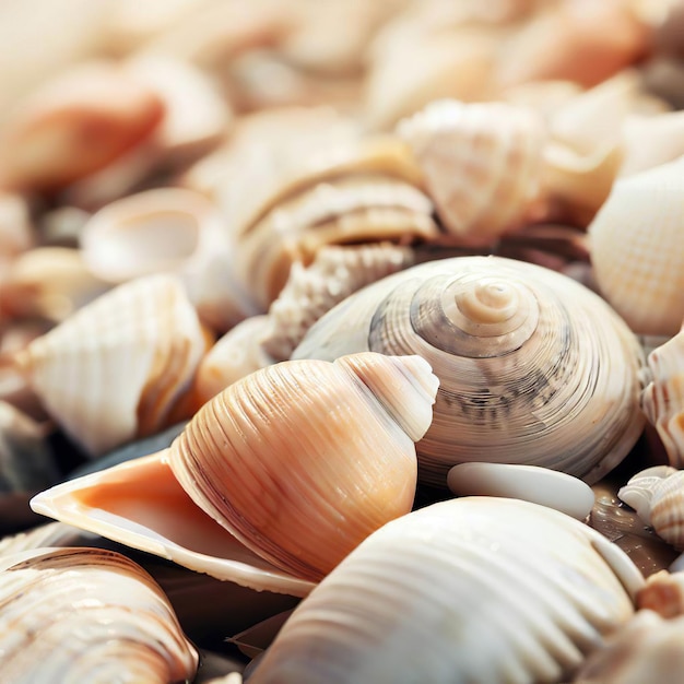 The shells on the beach are scattered all over the place