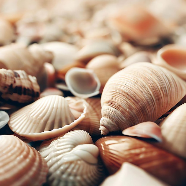 The shells on the beach are scattered all over the place