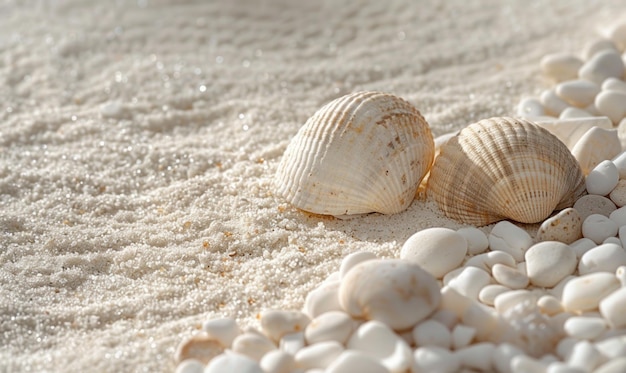 Photo shells on the sand and shells