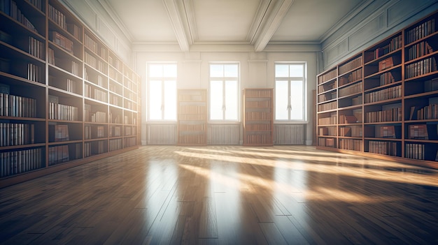 Shelves blurred empty interior room