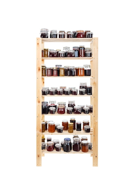 Shelves of homemade jam