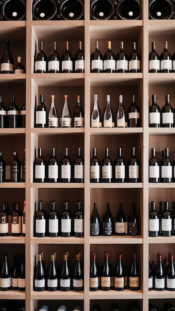 Shelves with wine bottles