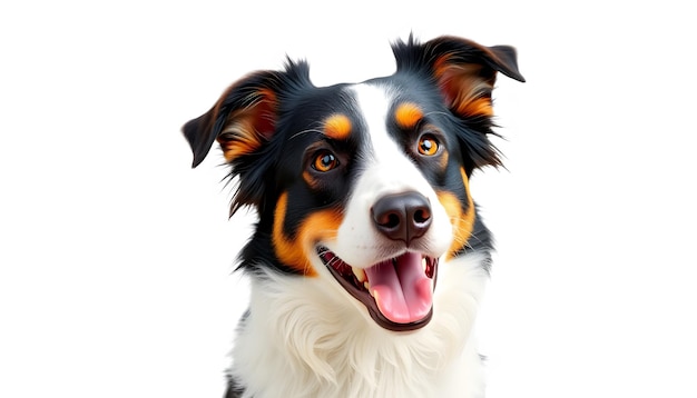 Shepherd and Border Collie Mixed Breed Dog With Happy Smiling Expression Looking At Camera