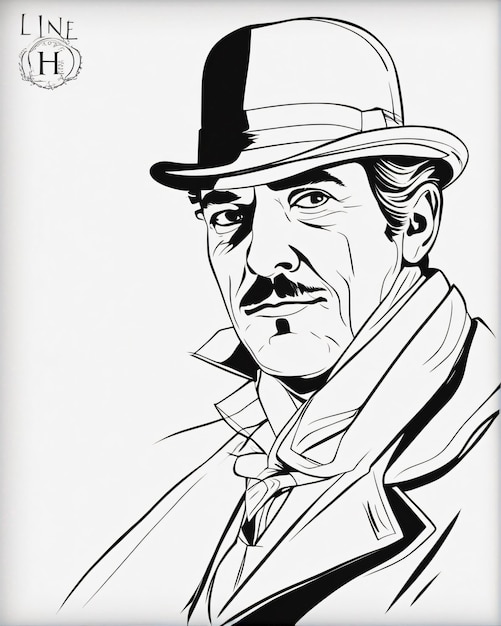 Sherlock Holmes line art illustration