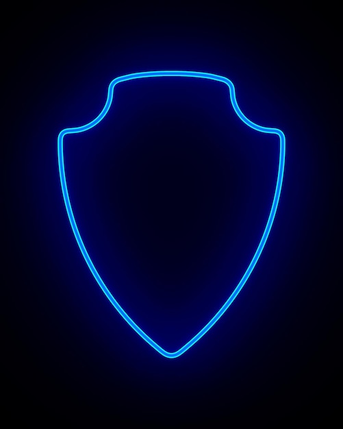 Shield on dark background 3D illustration