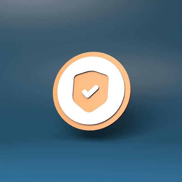 Shield icon Data protection concept 3d render illustration