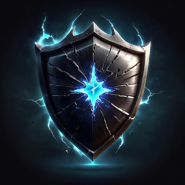 a shield with a blue star on it and a blue star on the back