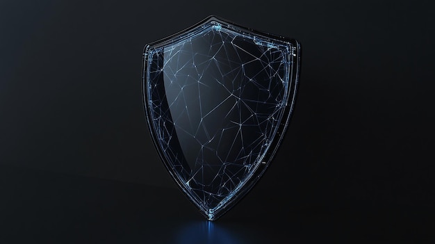 Photo a shield with a broken shield on it